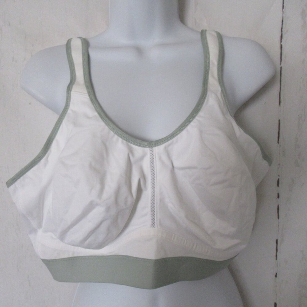 New Syrokan Comfort Sport Bra 44DD White Medium Support No Wire Sports‎ Wireless